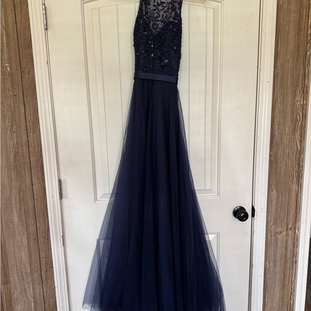 Mori Lee Navy Blue Lace Wedding Dress